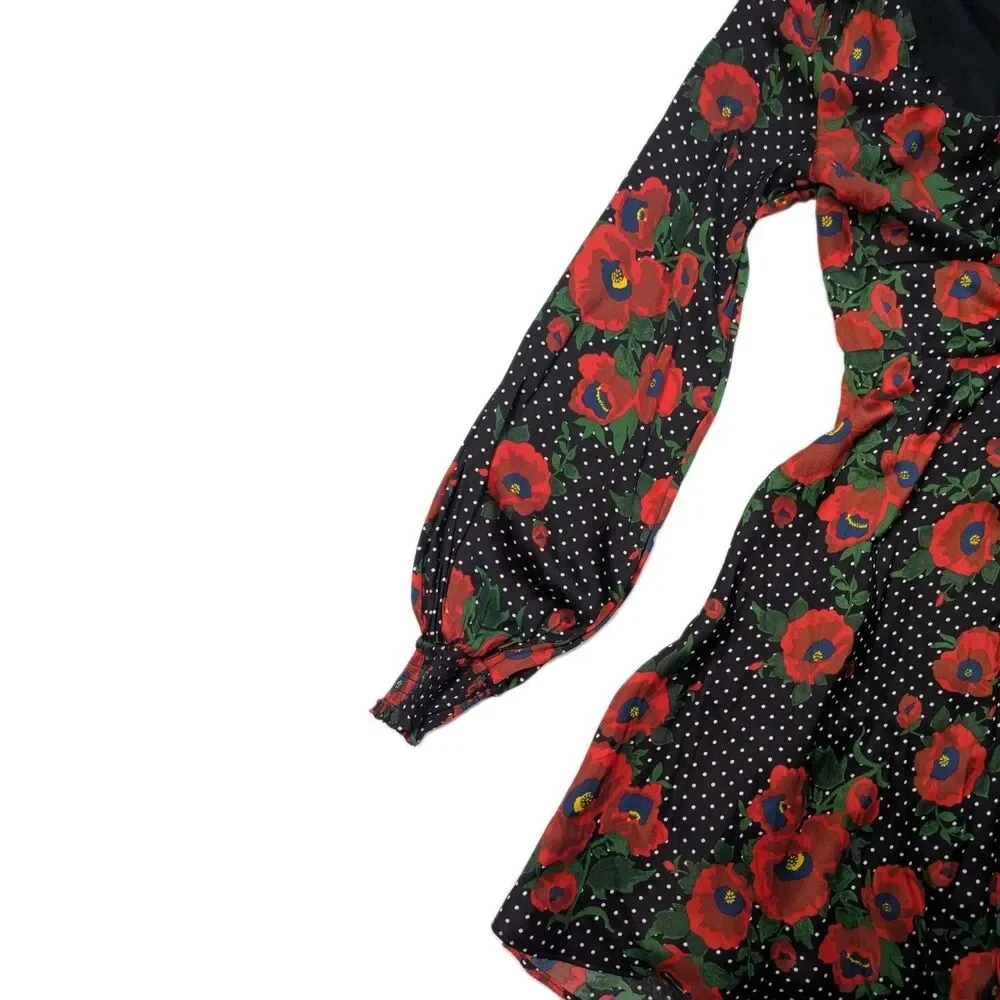 Free People Dress Poppies And Polka Dots